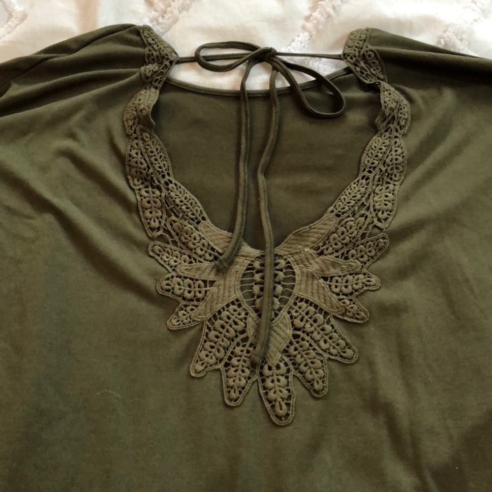 Army Green Lacey Tunic Shirt